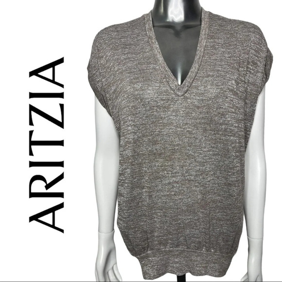 Aritzia Top Wilfred Free Top Trentini Brown Top  Size XXS Oversized - Picture 1 of 7